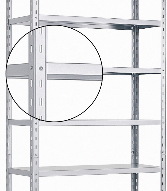 B2B Partner Regál s plastovými boxy BASIC, 1730 x 850 x 300 mm, 63x box A, 10x box B