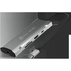 j5Create JCD393 (USB-C, 1 Port), Dockingstation + USB Hub, Grau