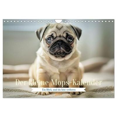 Der kleine Mops-Kalender (Wandkalender 2027 DIN A4 quer), CALVENDO Monatskalender
