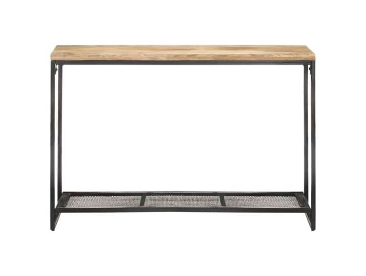 HFUDPOF Konsolentisch 110x35x75 cm Mangoholz Massivholz Massives Mangoholz, pulverbeschichtete Eisenbeine, 1 Regal, Flurtisch, Unikat Holzmaserung