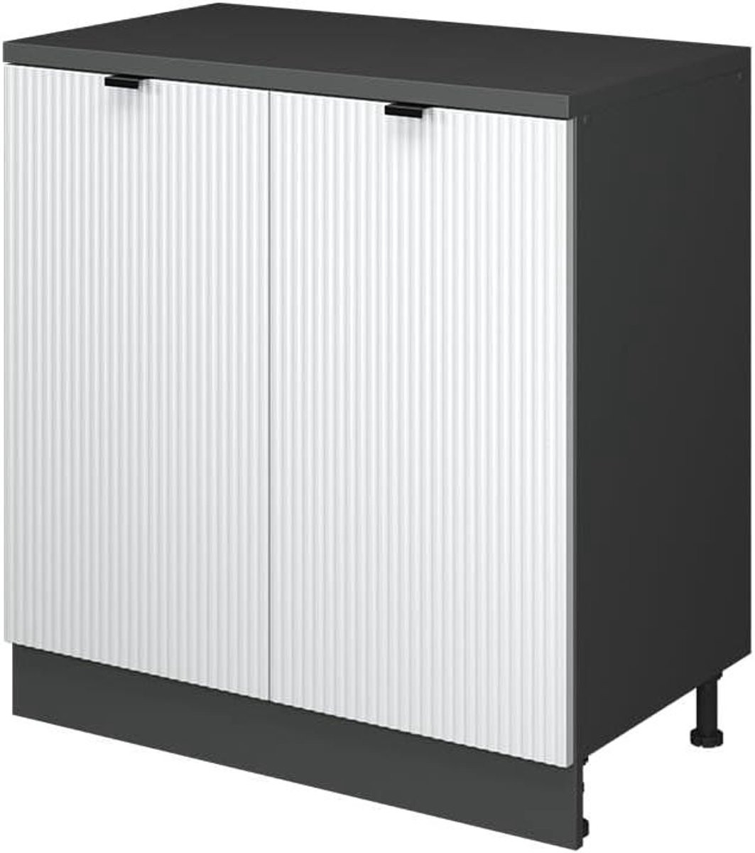 Keukenkast voor schuine wanden - Witte opbergkast voor de keuken - Breedte: 80 cm