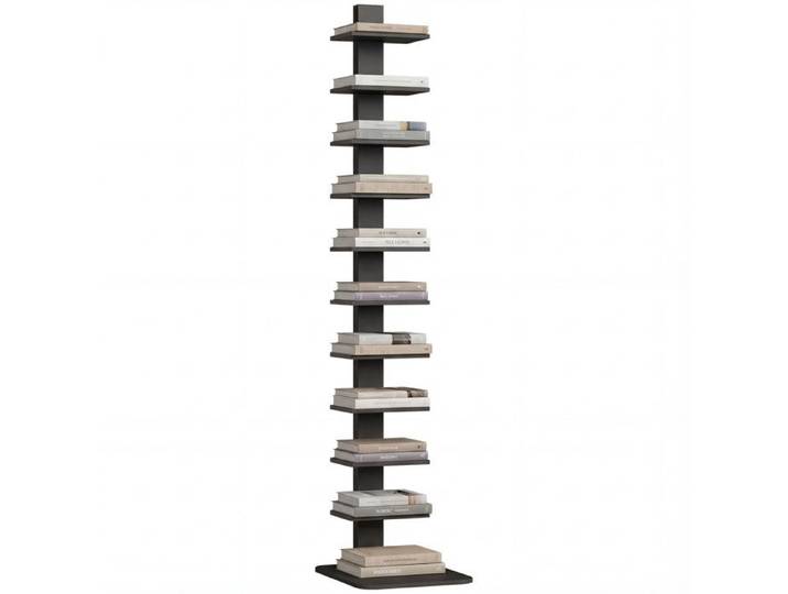 Bibliothèque verticale - Étagère de rangement à 11 niveaux - 34 5 x 41 5 x 163 5 cm - Noir - Pour rangement intérieur - ZENLINKJH