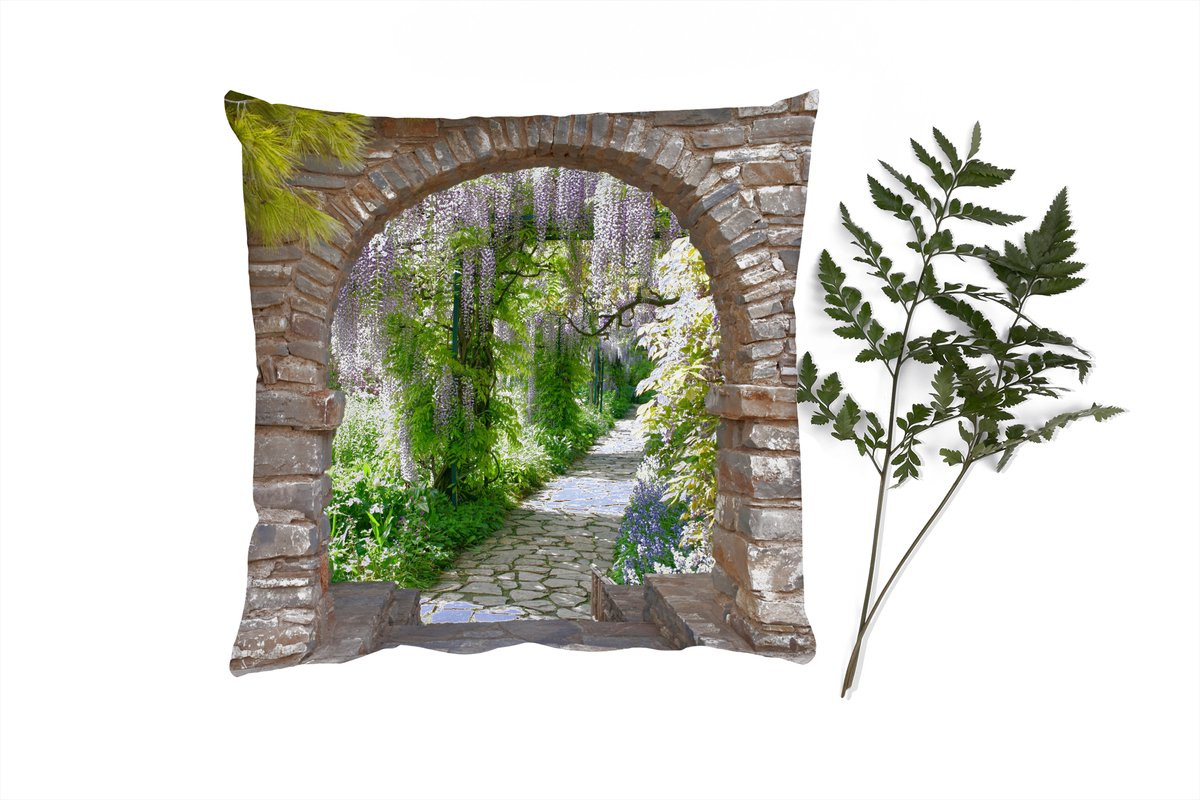 Sierkussen Bos Doorkijk Stenen Pad - 50 x 50 cm