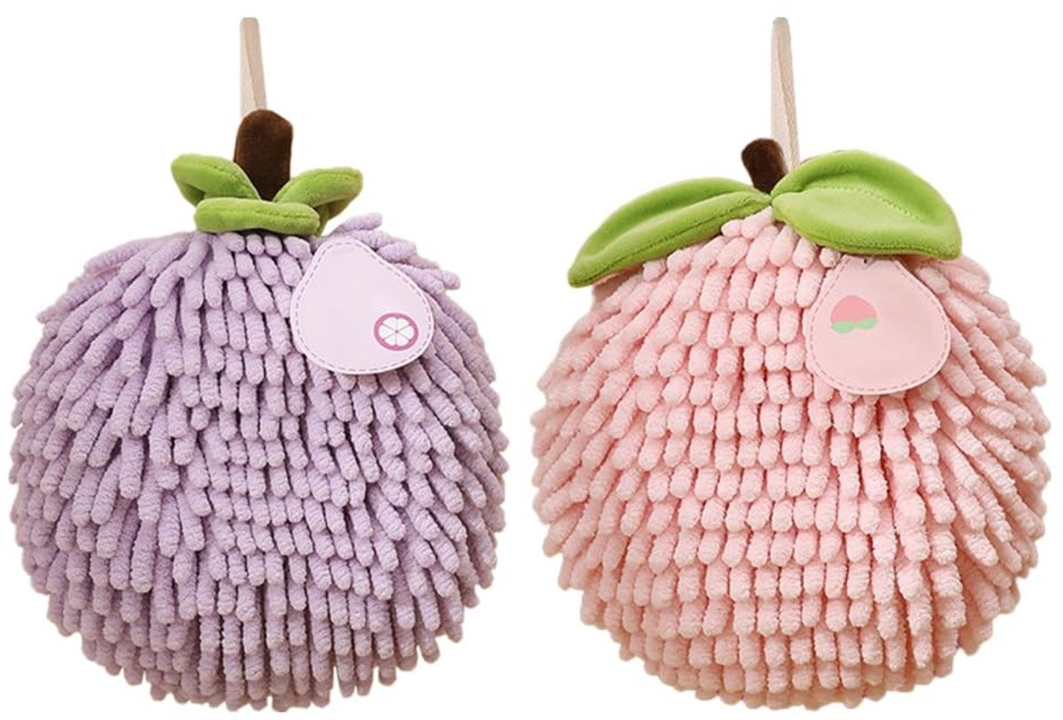 Dailygoods Set van 2 Chenille Microvezel Handdoeken - Sneldrogend en Absorberend - Voor Badkamer en Keuken