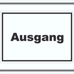 HB-Druck Ausgang Aufkleber mit Text Exit Schluss waagerecht A3 (297x420mm)