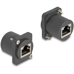 DELOCK D-Typ Modul RJ45 Buchse zu Buchse mit Schrauben sw