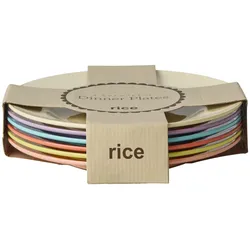 RICE Melamin Essteller rund Glory Days 6er, Ø 25 cm, Höhe 6 cm