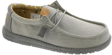 Hey Dude Wally Washed Canvas - Mens 7 Grey Oxford Shoes Medium