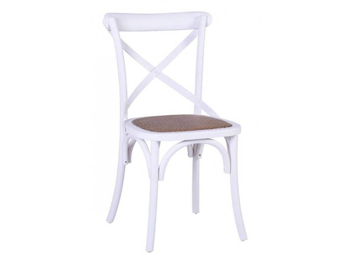Chaise rotin - Bois - Blanc - Décoration d'Autrefois