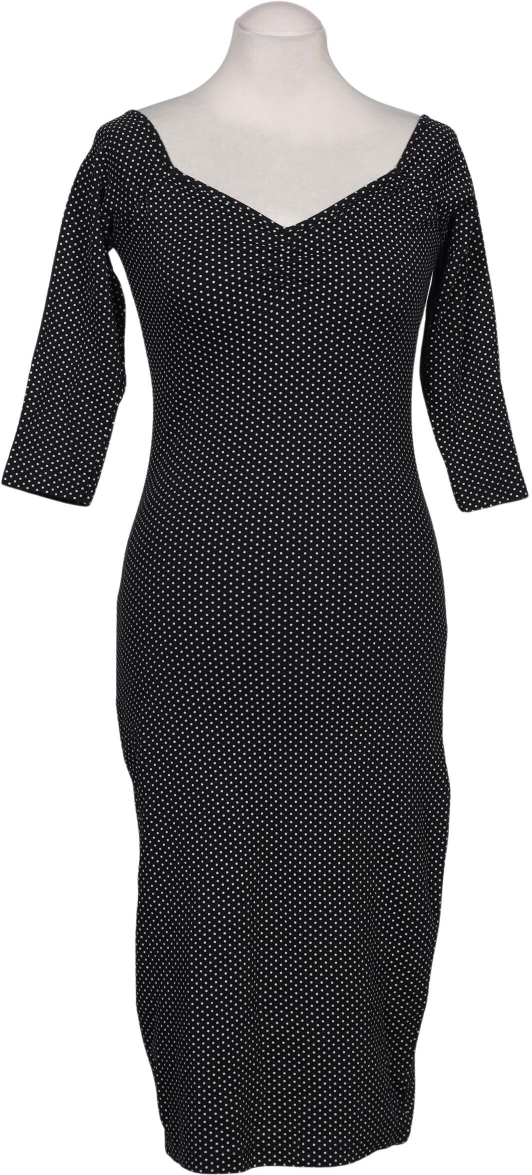 Collectif London Damen Kleid, Schwarz, Gr. M (UK 12), Elasthan / Baumwolle - Second Hand