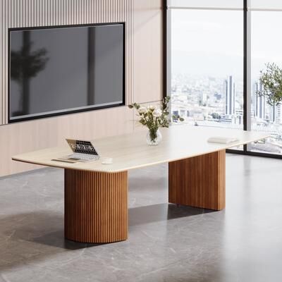 1Easylife Large Rectangular Conference Meeting Table for 8-10 People