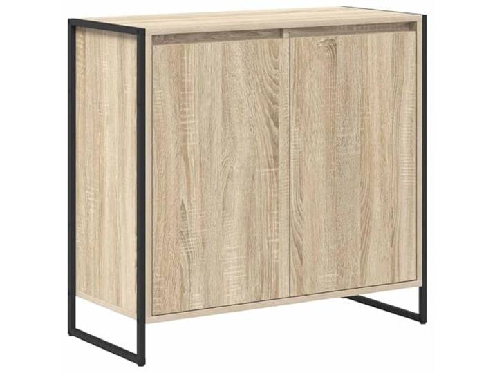 HKTMGDNG Seitenschrank Sideboard 79x36x75cm Sonoma Eiche Optik Zweitüriges Sideboard mit stabilen Stahlbeinen für Wohnzimmer und Essbereich, pflegeleichte Sonoma-Oberfläche.