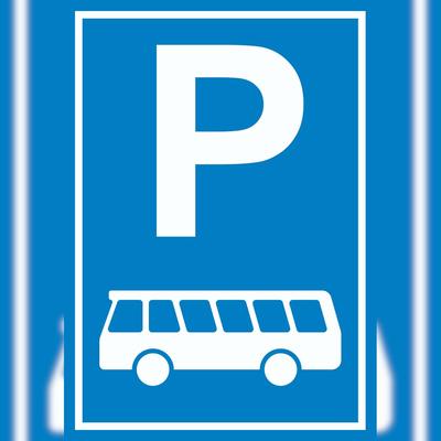 HB-Druck Reisebus Bus Parkplatz Schild A6 Rückseite selbstklebend