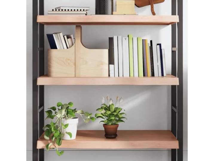 KTHLBRH Wandregal braun 100 x 40 x (2-6) Zentimeter Massiv Eiche behandelt lackiert mit lebenden Kanten - Wandregal rustikal Massivholz für Badezimmer Schrank Schreibtisch - Regal