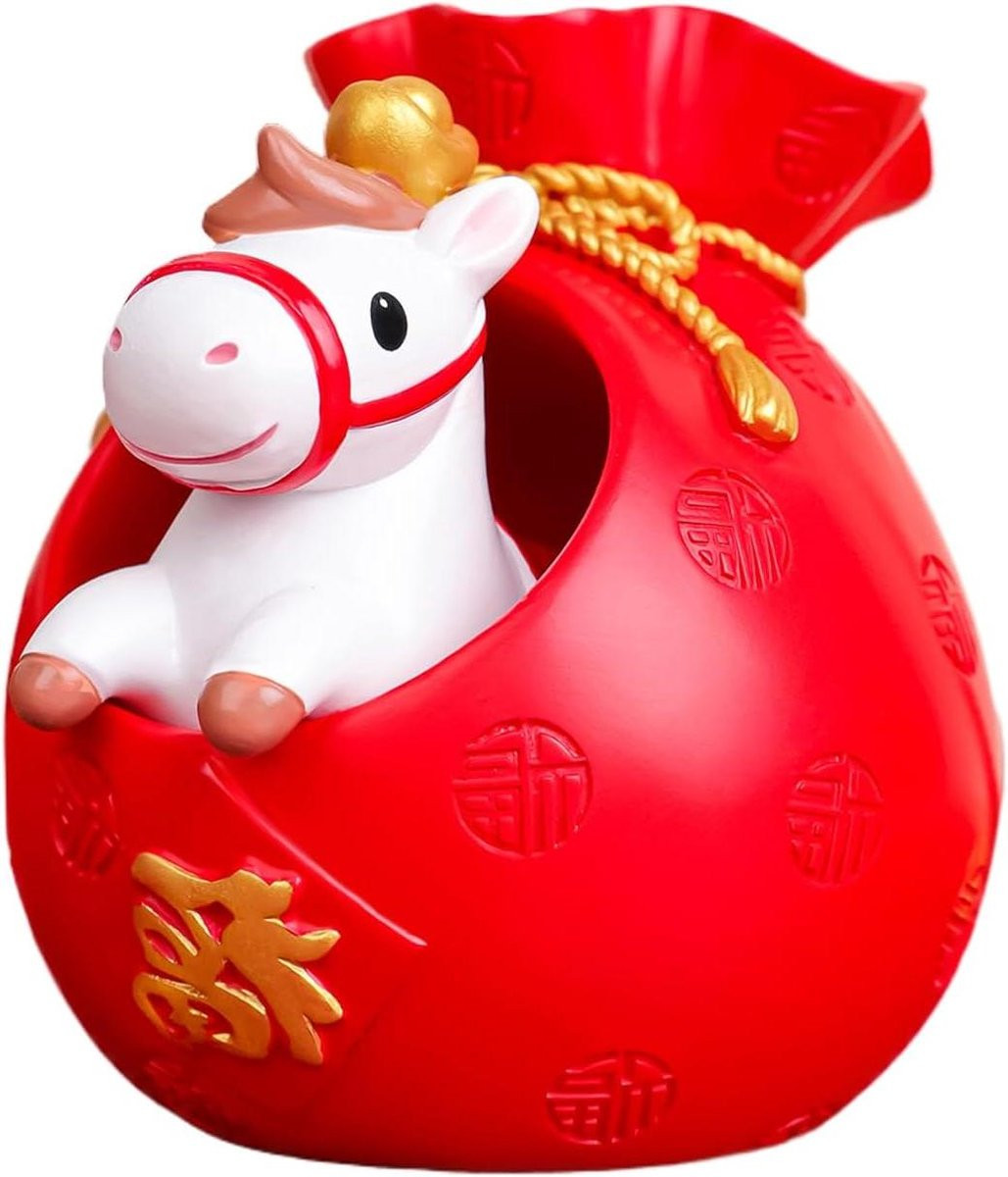 Goudkleurig Paard Beeldje voor Tafeldecoratie - Hoogte: 7.4 cm