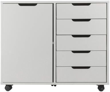 Lavish Home 5 Drawer File Cabinet Wooden Lateral Filing Cabinet Printer Stand