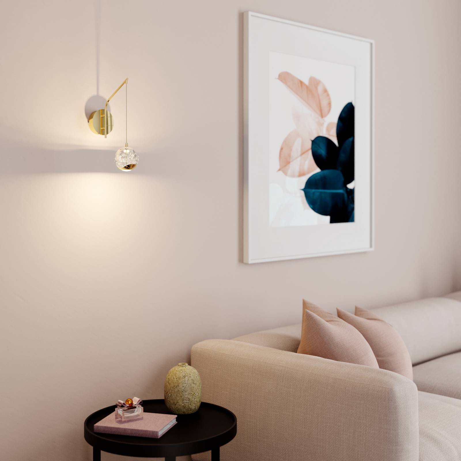 Wandleuchte Hayley Lucande, klar / transparent, für Wohn- / Esszimmer, Glas, Modern