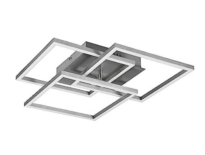 Reality Leuchten LED Deckenleuchte Mobile R62883107, Metall Nickel matt, inkl. 27 Watt LED, Fernbedienung, Dimmer, Farbwechsel, Nachtlicht