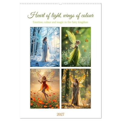 Heart of light, wings of colour - Emotion, colour and magic in the fairy kingdom (Wall Calendar 2027 DIN A2 portrait), CALVENDO 12 Month Wall Calendar