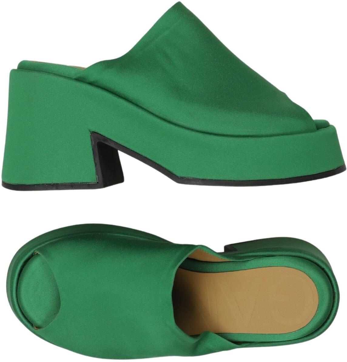 Ganni Damen Sandalen, Grün, Gr. EU 37, Leder - Second Hand
