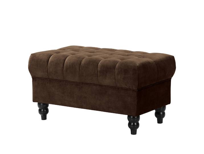 Repose-pieds Lovis 90 x 49 x 51cm Marron Velours Tomi: Havanna