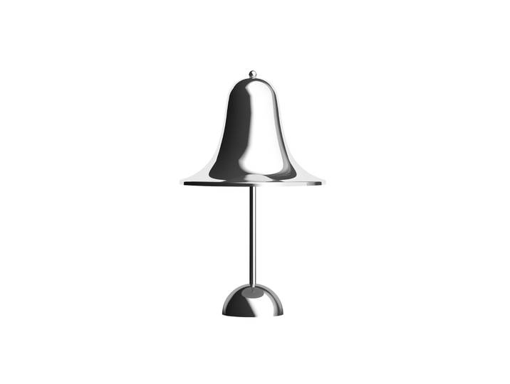 Pantop Akku-Tischleuchte chrom - Verpan - Wohnzimmer - Design - Metall - Mit Schirm