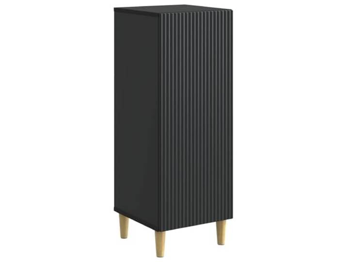 KPOTUERTU Sideboard Schwarz 33 x 34,5 x 90 cm Holzwerkstoff Schwarzes Sideboard, Holzwerkstoff, 90°-Pendelscharnier, Bretterregale, konische Beine, Vintage-Design, Wohnzimmer
