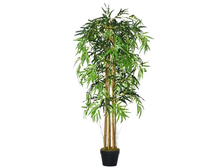 Bambou Élavec pot de fleurs, feuilles de plantes décoratives réalistes