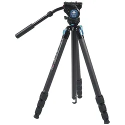 Sirui ST-224 Superb Traveler Carbonstativkit mi VH-10 Videoneiger (Carbon, Metall), Stativ, Schwarz