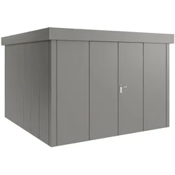 Hörmann Metall-Gerätehaus "Juno" mit Flachdach, JFD14 - Design, 310 x 310 cm (B x T),graualuminium,