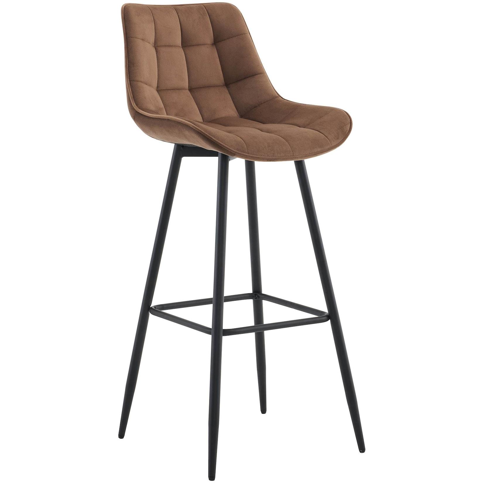 CLP Barhocker Dartford Samt Farbe: braun, Material: Samt