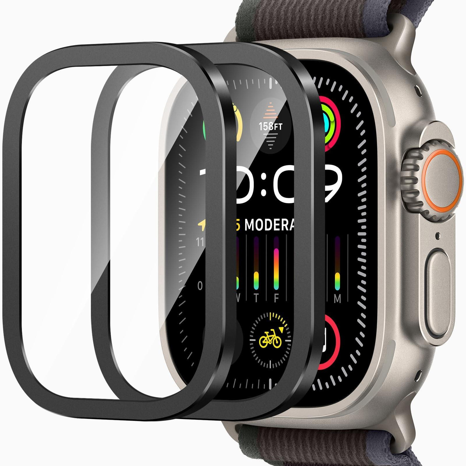 Merkloze Screen Protector voor Smartwatch 49mm met Titanium Frame