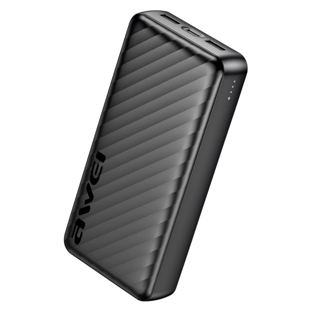 Awei PowerBank P6K Pro 20000mAh 2xUSB-A/USB-C schwarz (20000 mAh, 5 W) (Awe000314)