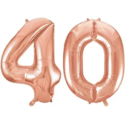 XL Folienballon roségold Zahl 40