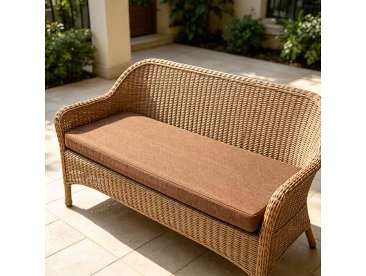 LIJIAO Bankkissen Sitzkissen Bank mit Abnehmbarem Bezug 110x140cm Braun Waschbar Sitzauflage Banks, Eckbank Auflagen 5 Cm Dick, Waschbar & Rutschfest, Weich Gepolstert, Für Haus Und Garten