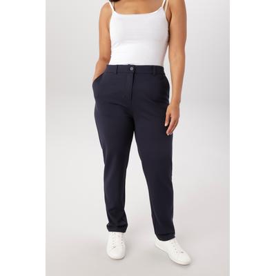 Jerseyhose ANISTON PLUS, Damen, Gr. 52, N-Gr, blau (marine), Web, Obermaterial: 63% Viskose, 32% Polyamid, 5% Elasthan, unifarben, bequem lang, Hosen Jerseyhose, lässig geschnitten - NEUE KOLLEKTION