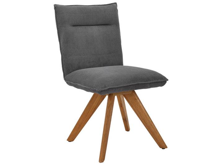 Stuhl, Anthrazit, 47x87x62 cm, Holz & Textil, Massiv, Johann-Jakob