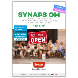 Synaps Kopierfolien OM 450, A4, wasserfestes Papier, 350my, weiß, 450 Stück