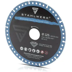 Stahlwerk, Sägeblatt, Diamant Trennscheiben 3er Set Universal Sägeblatt 125 x 22,23 mm