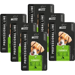 SUPER BENO Junior Welpenbeutel für alle Rassen mit Pute 6x100g