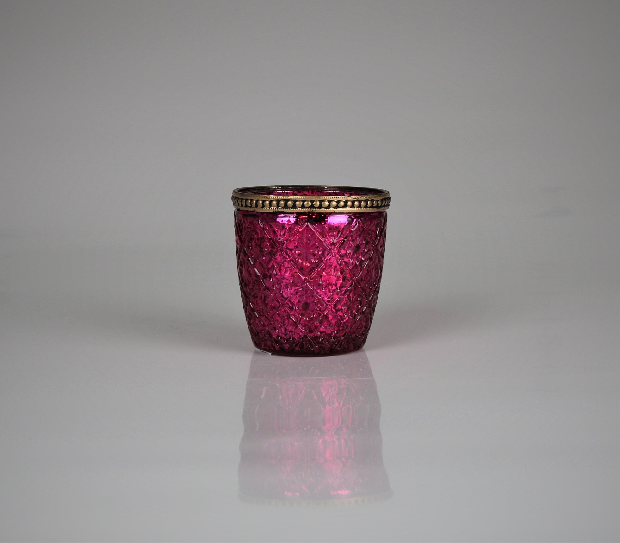 Windlicht AM DESIGN "aus Glas", pink, B:9cm H:9cm, Glas, Kerzenhalter, Windlicht, 3er Set, BxH: 9x9 cm