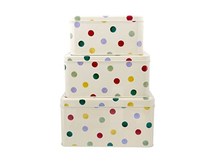 Emma Bridgewater - Set mit 3 quadratischen Kuchenformen mit Punkten.