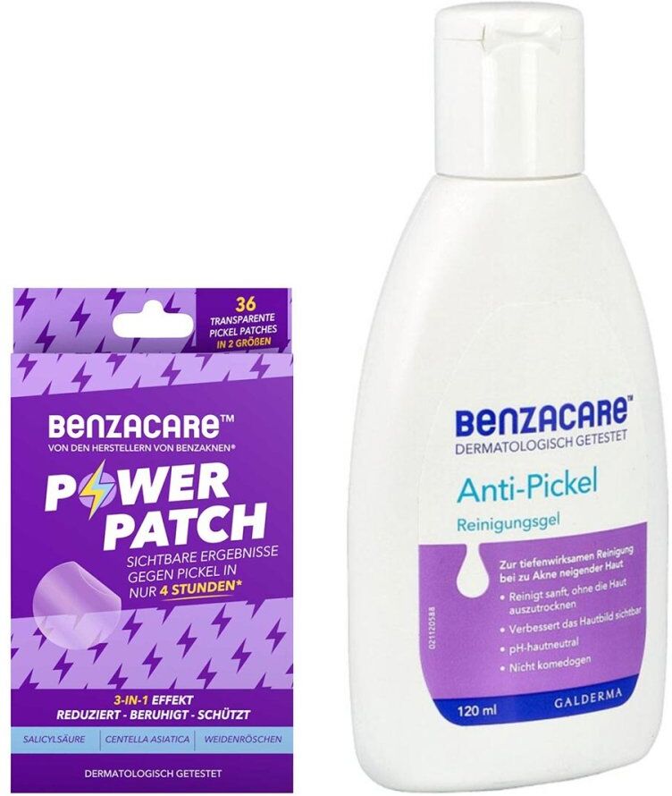 Benzacare Anti-Pickel Reinigungsgel + Power Patch gegen Pickel 1stk