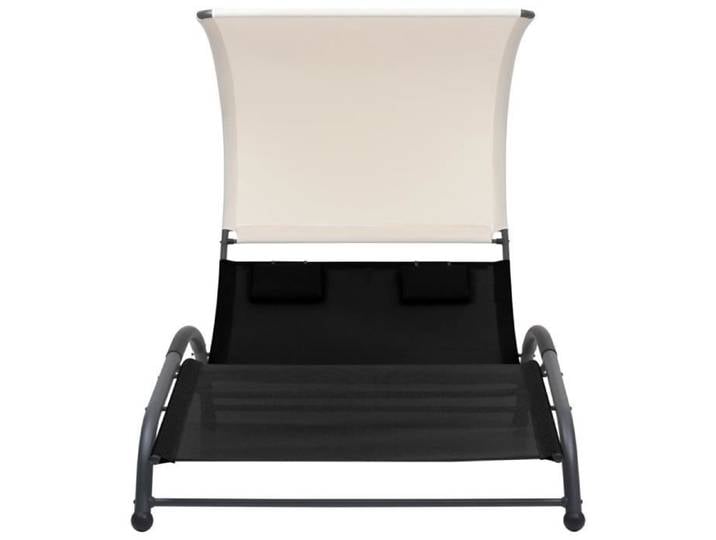 TRANSAT - UMR - Noir Chaise longue double - avec auvent Textilène Noir -[8028Db]