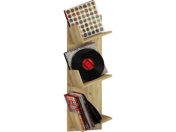 Mid.you Schallplattenregal, Eichefarben, Honig, Holzwerkstoff, 33x106.5x25.6 cm, Wohnzimmer, TV Möbel, CD-Regale