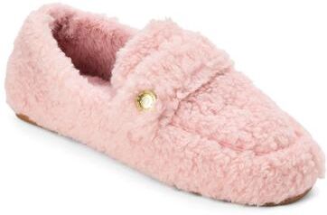 Women's Madeline Luxe Teddy Loafer by Dearfoams in Pale Mauve (Size M M)