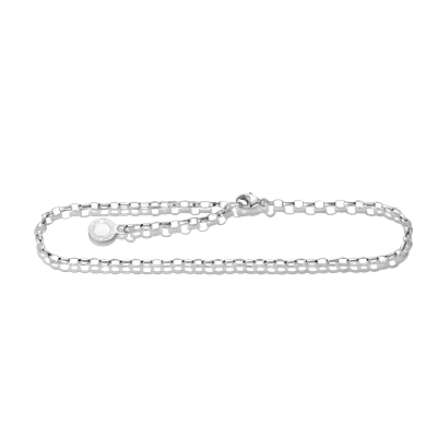 Fußkette THOMAS SABO "Charm Club Fußkettchen" Gr. 27, silber (silberfarben), Fußketten, Damen, 27, Metall