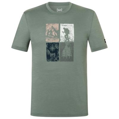 super.natural - Go Hiking Tee - Merinoshirt Gr S oliv/grün