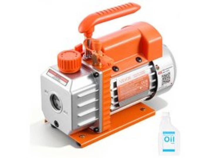 VEVOR Pompe à Vide 3,5 CFM 99 L/min Pompe à Vide Climatisation à Palettes Rotatives 1 Étage Compatible R134a R22 R410a pour Entretien des Climatiseurs Automobiles Dégazage de Résine, Huile Incluse