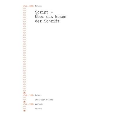 Script – Über das Wesen der Schrift, Taschenbuch von Christian Stindl, Triest Verlag, 978-3-03863-079-1